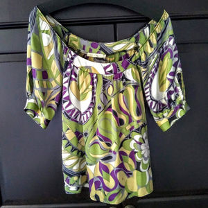 Weston Wear Silk Geometric Print Blouse